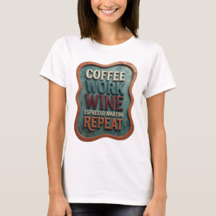 Sinaasappel COFFIE WERK WIJN ESPRESSO MARTINI HERH T-shirt