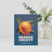 Sinaasappel County California reisposter. Briefkaart (Staand voorkant)