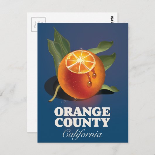 Sinaasappel County California reisposter. Briefkaart (Voorkant / Achterkant)