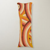 Sinaasappel/Crème/Bruin Retro Regenboog Stripes Pa Lichaamskussen (Voorkant Verticaal)