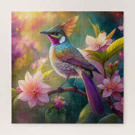 Sinaasappel Crested Rainbow Jay Fantasy Bird Legpuzzel (Verticaal)