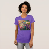 Sinaasappel Crested Rainbow Jay Fantasy Bird T-shirt (Voorkant volledig)