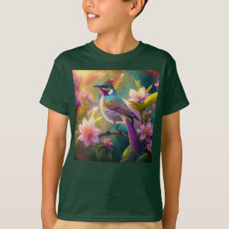 Sinaasappel Crested Rainbow Jay Fantasy Bird T-shirt