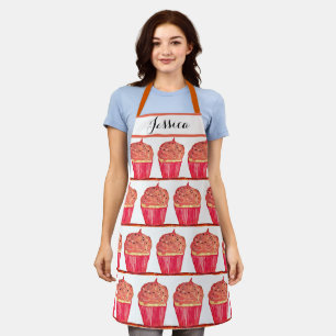 Sinaasappel Cupcake Voedseldessert Cakes Baker Cut Schort