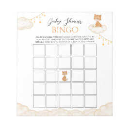 Sinaasappel Cute Fox Baby shower Bingo Notitieblok