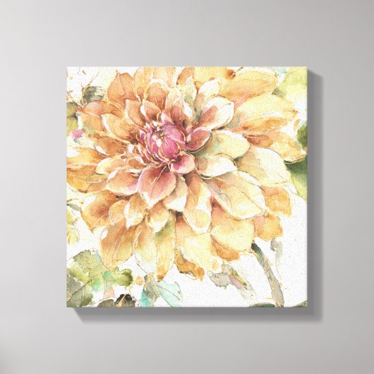 Sinaasappel Dahlia Canvas Afdruk (Voorkant)