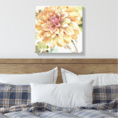 Sinaasappel Dahlia Canvas Afdruk (Insitu (Slaapkamer))