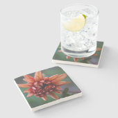 Sinaasappel Dahlia II Stenen Onderzetter (Zijkant)