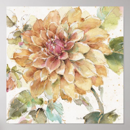 Sinaasappel Dahlia Poster (Voorkant)