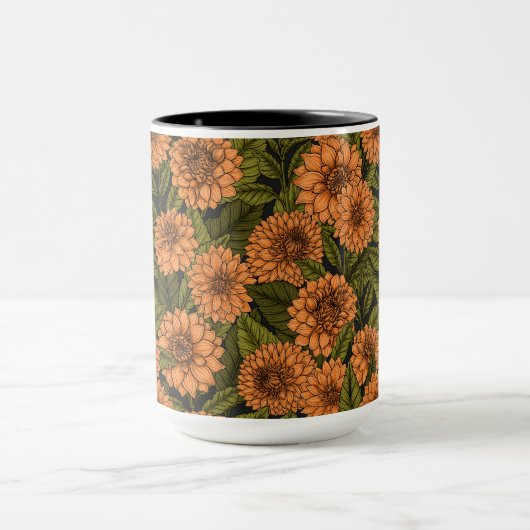 Sinaasappel Dahlia tuin Mok (Midden)