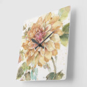 Sinaasappel Dahlia Vierkante Klok (Hoek)