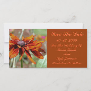 Sinaasappel Daisy Flower Wedding Save the Date