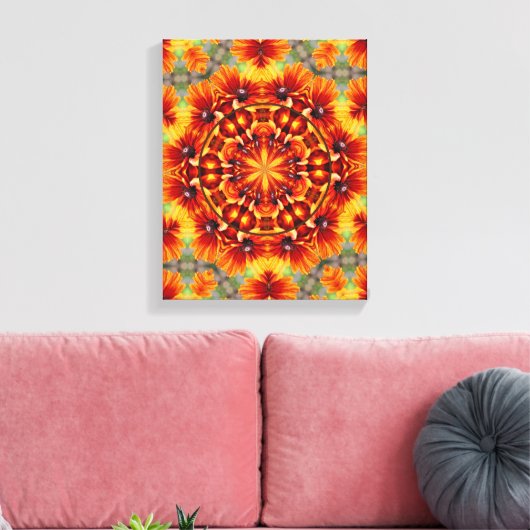 Sinaasappel Daisy Lijst Creëer Uw eigen foto Canvas Afdruk (Insitu (Woonkamer))