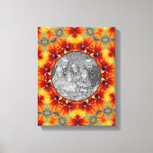 Sinaasappel Daisy Lijst Creëer Uw eigen foto Canvas Afdruk (Voorkant)