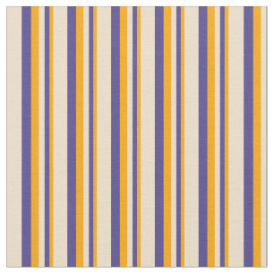 Sinaasappel, Dark Slate Blue & Tan Stripes Stof