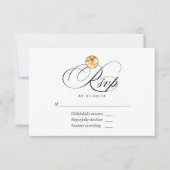 Sinaasappel Diamond Wedding RSVP Kaart (Voorkant)