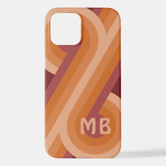 Sinaasappel Donker Maroon Rood Mideeuw Kunstpatroo iPhone Hoesje (Achterkant)