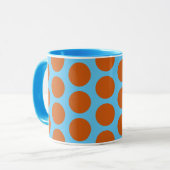 Sinaasappel en Aqua Blue Polka Dot Art Mok Cup (Voorkant links)