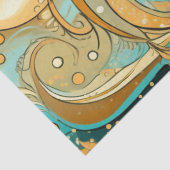 Sinaasappel en Aqua Galaxy Met manen Sterren en we Tissuepapier (Detail)