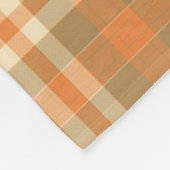 Sinaasappel en beige geruite fleece deken (Hoek)