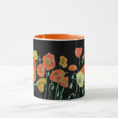 Sinaasappel en Black Poppies Waterverf Mok (Midden)