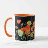 Sinaasappel en Black Poppies Waterverf Mok (Links)