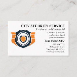 Sinaasappel en Black Shield Beveiliging Visitekaartje