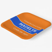 Sinaasappel en blauw aangepast Afstuderen Bord (Gebogen)