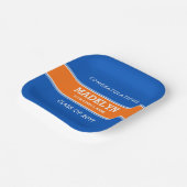 Sinaasappel en blauw aangepast Afstuderen Bord (Gebogen)