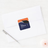  Sinaasappel en Blauw Afstuderen Sticker (Envelop)