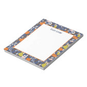 Sinaasappel en Blauwe Chinoiserie Vogels Notitieblok (Gedraaid)