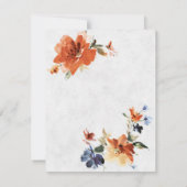 Sinaasappel en blauwe waterverf herfst floraal kaart (Achterkant)