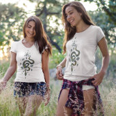 Sinaasappel en Blauwgrijs Halloween Snake Design Tri-Blend Shirt