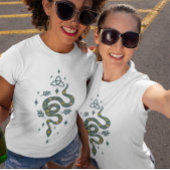 Sinaasappel en Blauwgrijs Halloween Snake Design Tri-Blend Shirt