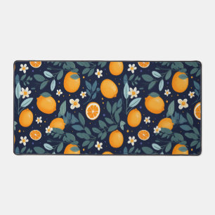 Sinaasappel en Bloemen Delight Pattern Bureaumat