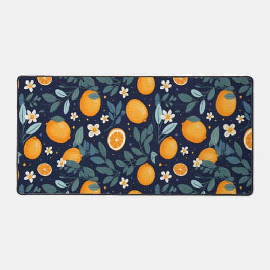 Sinaasappel en Bloemen Delight Pattern Bureaumat (Voorkant)