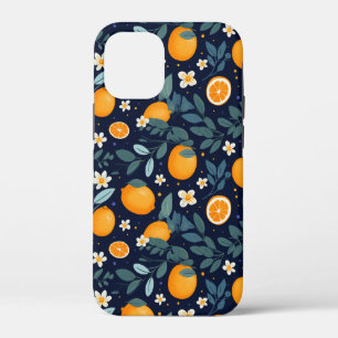 Sinaasappel en Bloemen Delight Pattern iPhone 12 Mini Hoesje