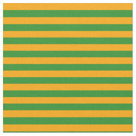 Sinaasappel- en bosgroene strips/lijnenpatroon stof