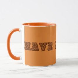 Sinaasappel en bruin "have a cuppa" koffie of thee mok