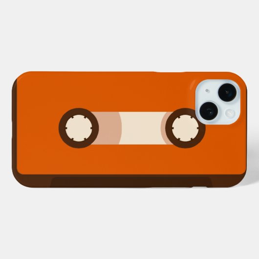 Sinaasappel en Bruin Retro Cassettebandje Case-Mate iPhone Case (Achterkant (horizontaal))