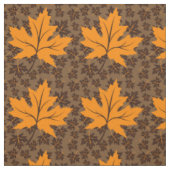 Sinaasappel en bruine mazelbladeren herfst aangepa stof (Swatch)