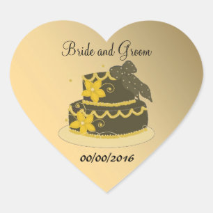 Sinaasappel en Chocolade Cake Save the Date Hart Sticker