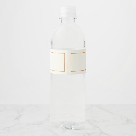 Sinaasappel en Crème Monogram Herfstbruiloft Waterfles Etiket (Achterkant)