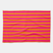 Sinaasappel en Fuchsia Stripe Theedoek (Horizontaal)