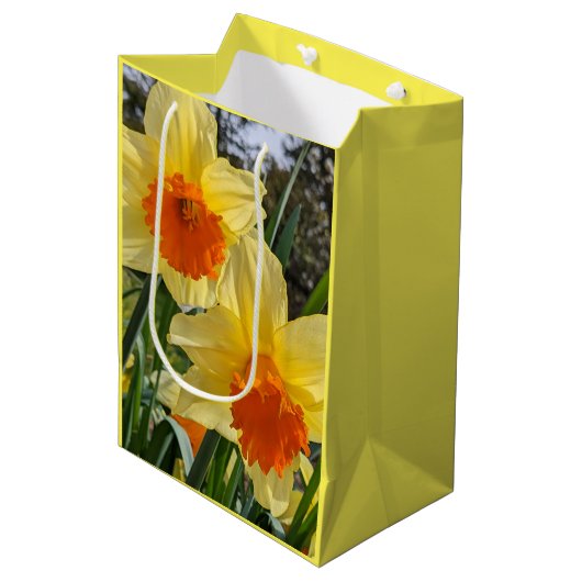 Sinaasappel en geel graan medium cadeauzakje (Voorkant Gekanteld)