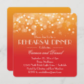 Sinaasappel en goud Bokeh Lights repetitie diner Kaart (Voorkant / Achterkant)