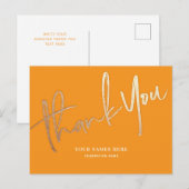Sinaasappel en goud Dank u Elegant Universal Briefkaart (Voorkant / Achterkant)