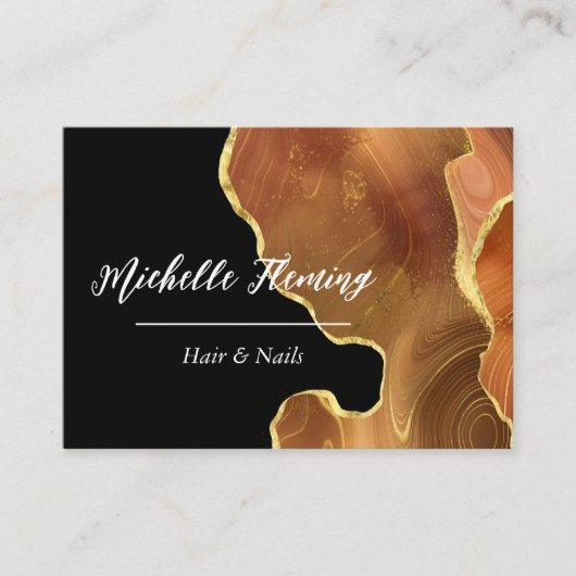 Sinaasappel en goudblauw Visitekaartje (Voorkant)