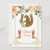 Sinaasappel en Gouden Westerse Charra Mis Quince U Kaart (Achterkant)