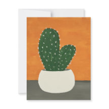 Sinaasappel en grijs Acryl Potted Cactus Blank